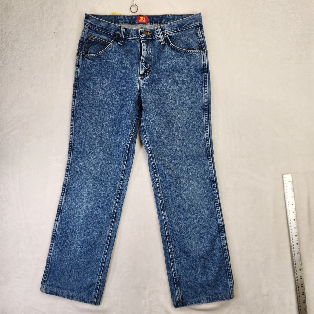 Wrangler 36MWZ Slim Fit Mens Stonewash Blue Denim Jeans 32x29 36MWZDS